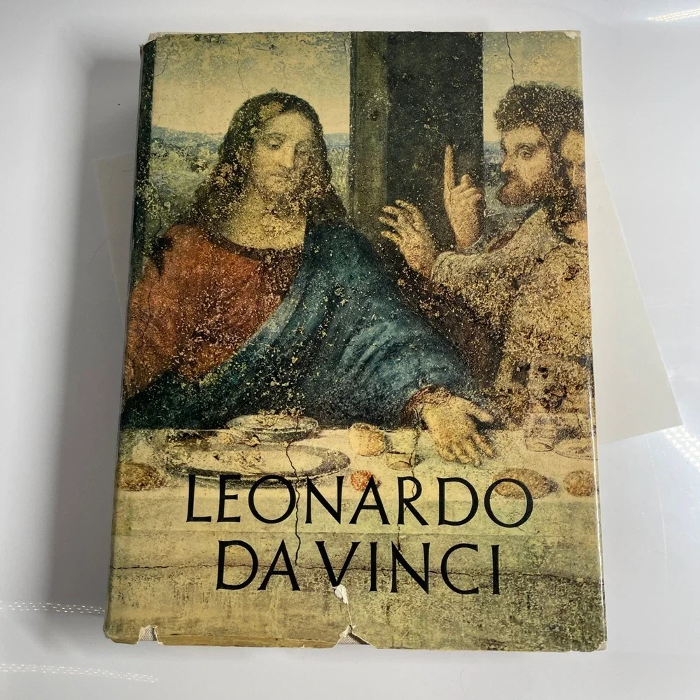 Leonardo Da Vinci Art Book 1956 Istituto Geografico De Agostini Printed in Italy